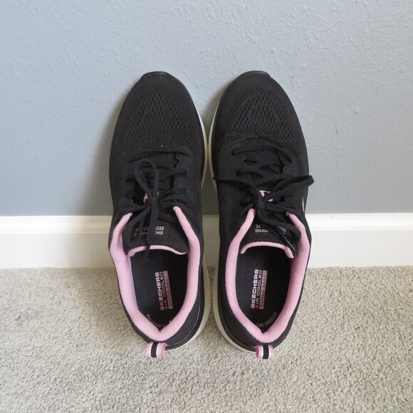 Skechers Womens GO Walk Hyper Burst Walking Shoes Size 10 BLACK / PINK #124578 - Picture 5 of 10